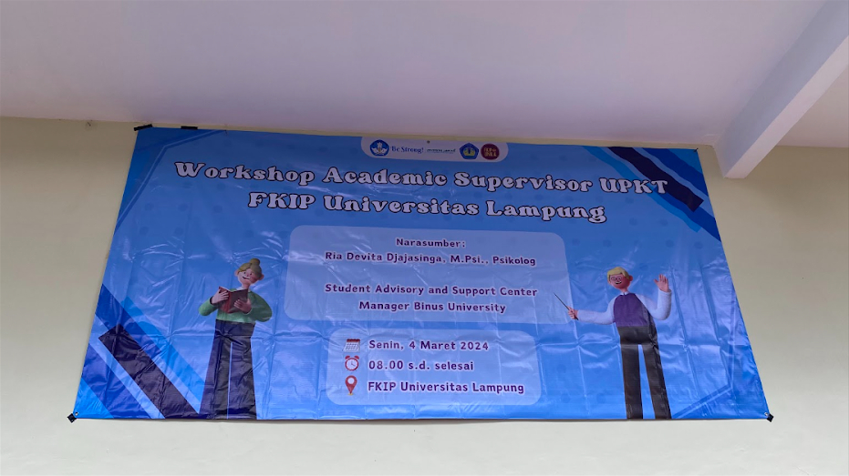 Banner kegiatan workshop academic supervisor bagi dosen PA