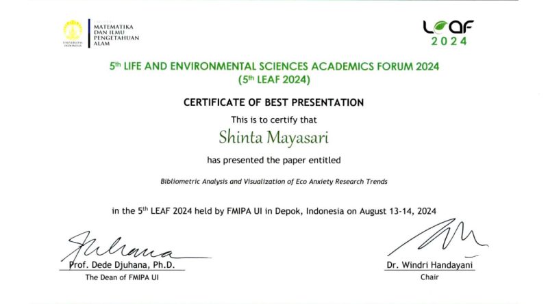 Dosen BK Unila Raih Penghargaan Best Presentation di Forum Akademik Internasional LEAF 2024